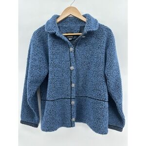 ALPS Sweater Cardigan Sz M Blue Knit Winter Textured Boho Cottagecore